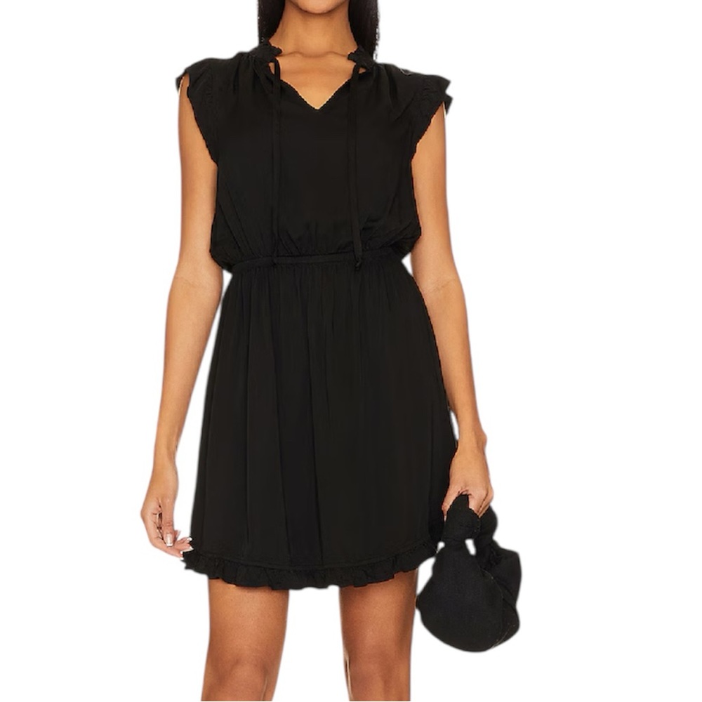 Bella Dahl Black Mini Dress with Ruffle Hem